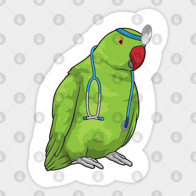 Parrot Doctor Stethoscope Sticker by Markus Schnabel